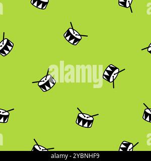 Drum seamless pattern background texture Stock Vector