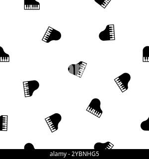 Orchestral Classic Grand Piano seamless pattern texture background Stock Vector