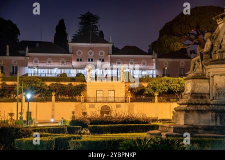 National Palace of Belem at night, official residence of the Portugals president Stock Photo