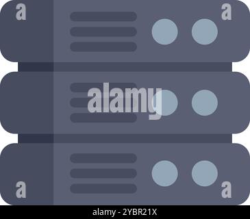 Database server icon in flat style showing a data storage system Stock Vector