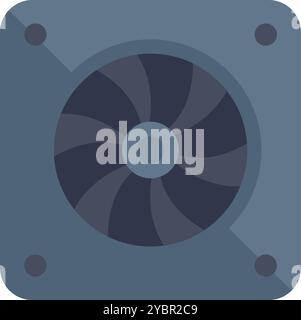 Computer fan cooling system keeping internal computer hardware cool for optimal performance Stock Vector