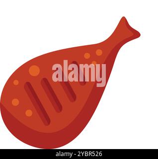 This vector illustration shows a grilled chicken leg, perfect for food related projects Stock Vector