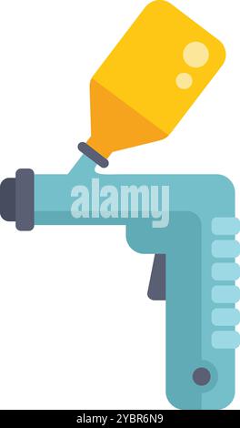 Modern airbrush for painting and applying images on various surfaces, a professional tool for a wide range of tasks Stock Vector