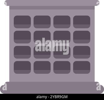 Flat vector illustration featuring a modern multi storey office building facade with many windows Stock Vector