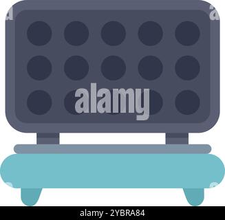Electric waffle maker is creating delicious round waffles for breakfast Stock Vector