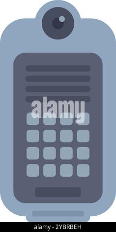 Modern intercom system displaying buttons for communication, featuring a built in camera for enhanced security and convenience Stock Vector