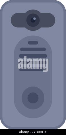 Modern intercom system with a camera, speaker, and microphone, providing communication and security Stock Vector