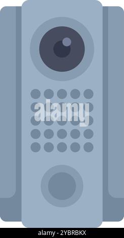 Modern intercom system showing digital display for apartment security and communication Stock Vector