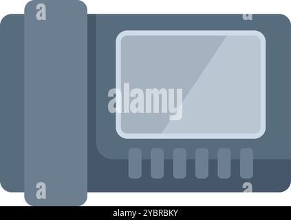 Office intercom system with display screen showing blank space for communication and contact Stock Vector