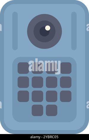 Contemporary intercom system integrating a keypad and camera, providing enhanced security and convenient access control Stock Vector