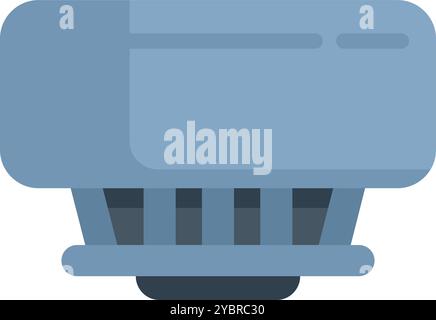 Smoke detector hanging on the ceiling and detecting smoke, home security system, fire safety Stock Vector