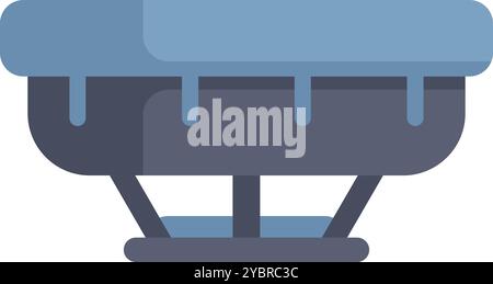 Baby cradle with canopy standing on floor, flat vector illustration isolated on white background Stock Vector