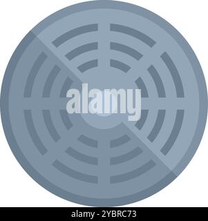 Round smoke detector mounted on a ceiling, ensuring safety and protection against fire hazards Stock Vector