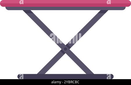 Ironing board standing folded laundry domestic icon in flat style isolated on white background Stock Vector