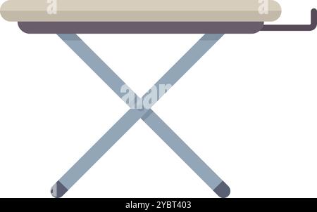 Empty ironing board is standing on white background waiting for clothes to be ironed Stock Vector