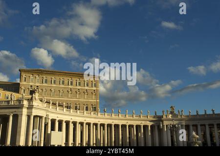 Architectural details Portico of Bernini in Vatican City Italy Stock Photo