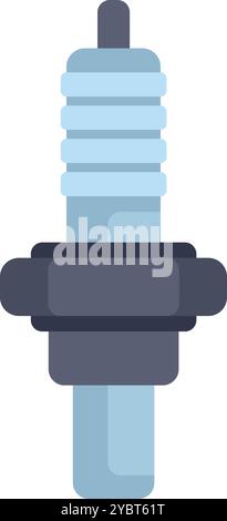 Spark plug is igniting the fuel and air mixture in an internal combustion engine, essential for vehicle performance Stock Vector