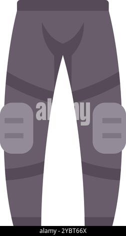 American football protective pants with knee pads icon in flat style isolated on white background Stock Vector