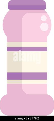 Pink plastic bottle with blank label, suitable for shampoo, body wash, lotion, or other cosmetic products Stock Vector