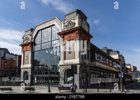 Bilbao, Spain, February 13, 2022: Mercado de la Ribera or Ribera Market. Located in right bank of the Nervion River in the Old Quarter or Casco Viejo Stock Photo