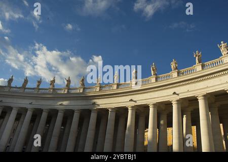 Architectural details Portico of Bernini in Vatican City Italy Stock Photo