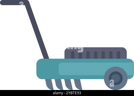 This manual tiller is perfect for small gardens and flower beds Stock Vector