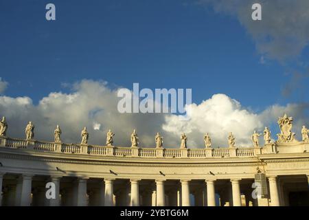 Architectural details Portico of Bernini in Vatican City Italy Stock Photo