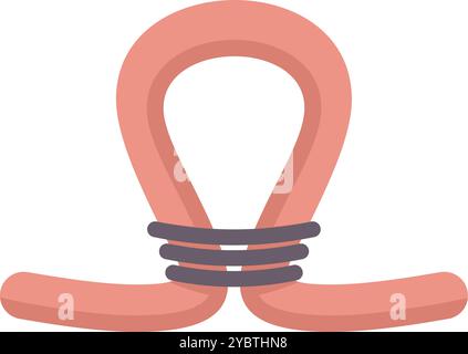 Tightly secured loop of rope with string tied around it, ideal for illustrations on sailing, construction, or any other concept requiring a strong hold Stock Vector