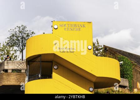 London, UK, August 26, 2023: Southbank Centre. Brutalist architecture of the National Theatre Stock Photo