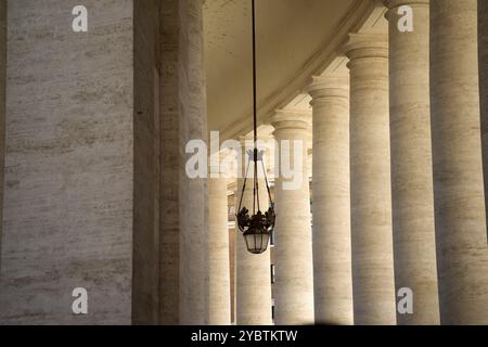 Architectural details Portico of Bernini in Vatican City Italy Stock Photo