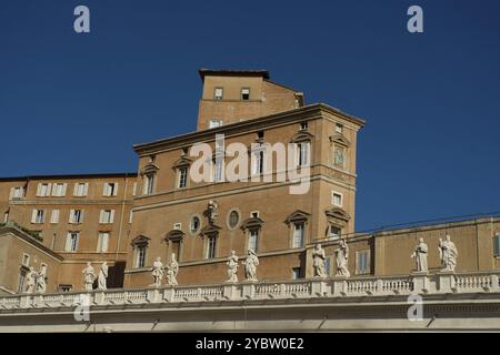 Architectural details Portico of Bernini in Vatican City Italy Stock Photo