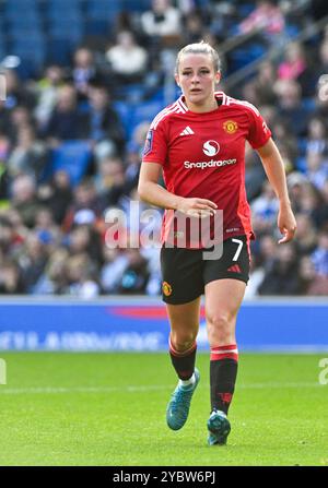 Brighton UK 19th October 2024 - Ella Toone of Manchester United during the Barclays  Women's Super League football match between Brighton & Hove Albion and Manchester United at the American Express Stadium , Brighton  : Credit Simon Dack /TPI/ Alamy Stock Photo