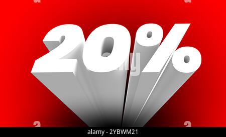 20 Percent off 3d Sign on yellow Background, Advertising, offer Icon ...