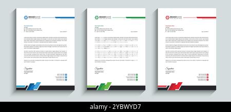 Minimal Simple and Clean business letterhead design template. Abstract Professional company letterhead Layout template design. Stock Vector