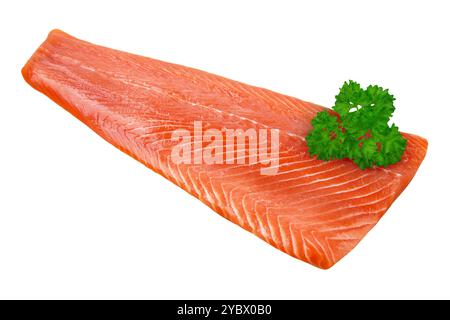 Filet of Salmon trout isolated on white background Stock Photo
