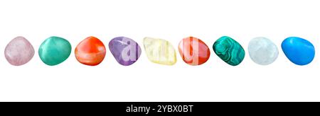 Various Gemstones isolated on white background Stock Photo