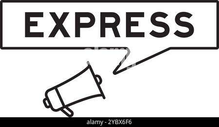 Megaphone icon with speech bubble in word express on white background Stock Vector