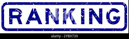 Grunge blue ranking word square rubber seal stamp on white background Stock Vector
