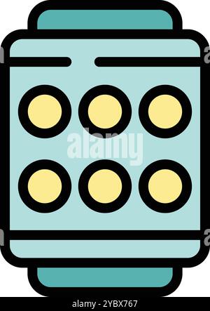 Smartwatch showing calendar app icon in flat style for any kind of design project Stock Vector