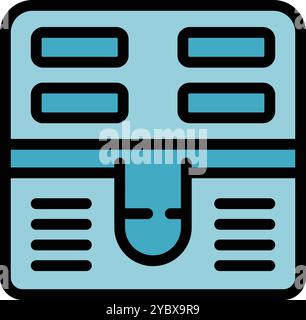 Simple icon of an online store website interface with a menu, tabs, and a search bar Stock Vector