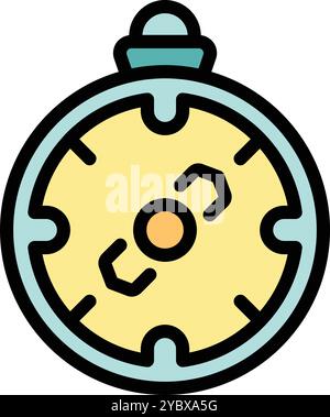 Round pocket watch with co2 formula inside representing carbon dioxide reducing with time passing Stock Vector