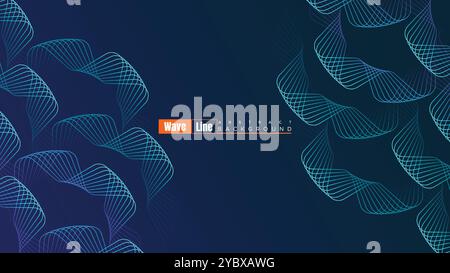 Abstract Digital Flowing Wave Stock Line Background. Abstract Gradient Dynamic Waves Flow Grid Lines Background. Motion Particles Streaming Backdrop Stock Vector