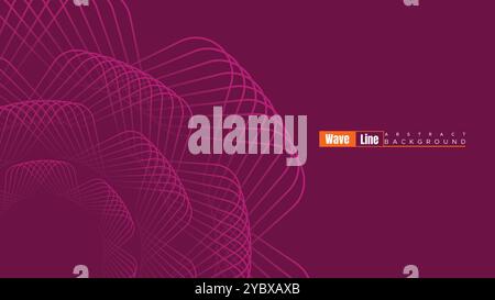 Abstract Digital Flowing Wave Stock Line Background. Abstract Gradient Dynamic Waves Flow Grid Lines Background. Motion Particles Streaming Backdrop Stock Vector
