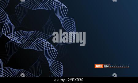 Abstract Digital Flowing Wave Stock Line Background. Abstract Gradient Dynamic Waves Flow Grid Lines Background. Motion Particles Streaming Backdrop Stock Vector