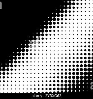 Black and white dotted pattern creating a gradient effect with varying dot sizes across the surface. Vector illustration Stock Vector