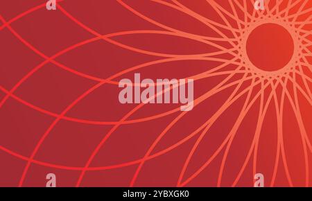 abstract background featuring radiating red lines pattern, creating a dynamic and eye-catching design with a modern feel. Stock Vector