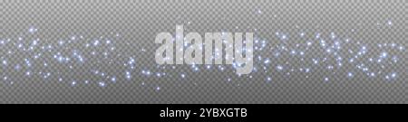 Blue glittering dots, particles, stars magic sparks. Glow flare light effect. Blue luminous points. Vector particles on transparent background. Stock Vector