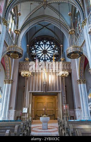 The narthex of the Cathedral of St. Helena in Helena, Montana, USA Stock Photo