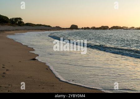 Evening light on a beach in Brittany Stock Photo