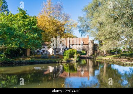 Pulls Ferry over the River Wensum in Norwich, Norfolk, UK on a beautiful Autumn day Stock Photo